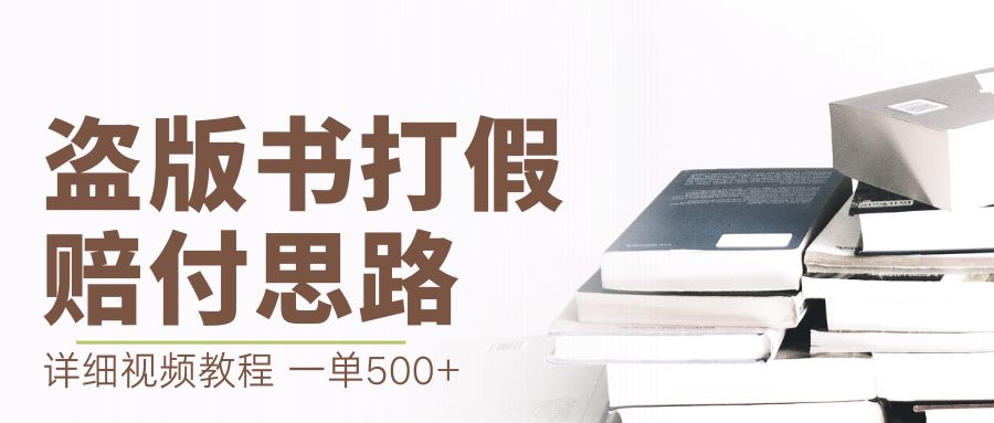 最新盗版书赔付打假项目，一单利润500+【详细玩法视频教程】-梦帆创业网