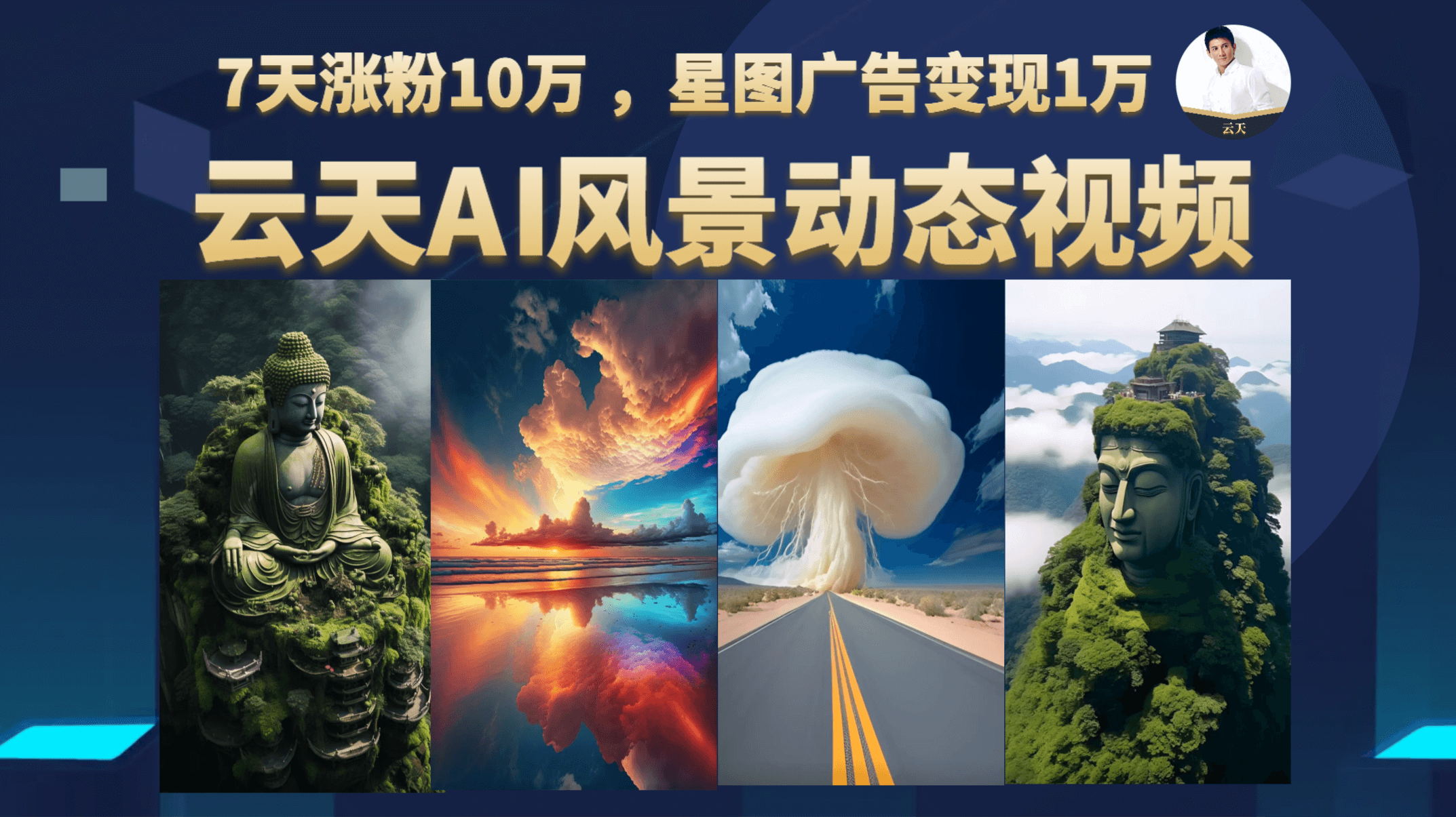 云天AI风景动图视频制作，7天涨粉10万 ，星图广告变现1万-梦帆创业网