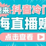 最新抖音冷门简单的蓝海直播赚钱玩法，流量大知道的人少，可以做到全无人直播￼-梦帆创业网