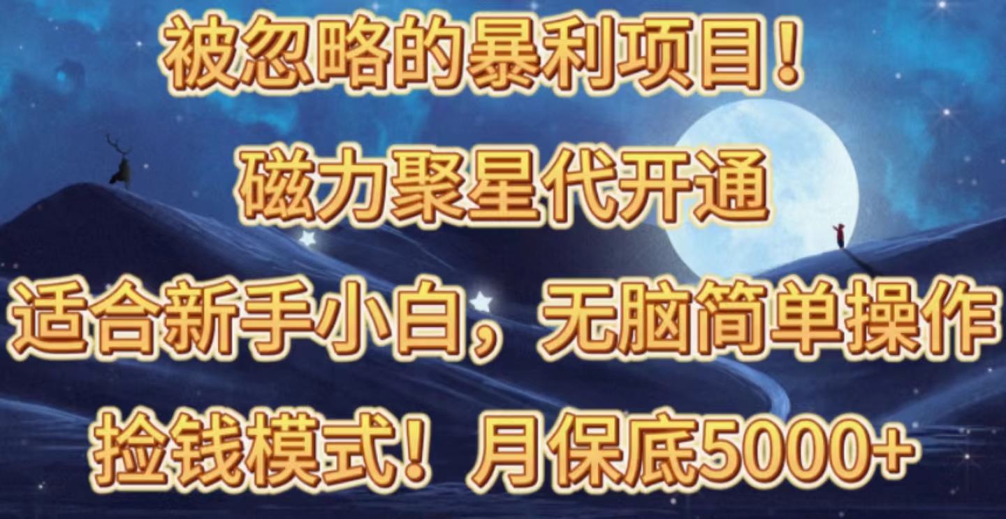 （10245期）被忽略的暴利项目！磁力聚星代开通捡钱模式，轻松月入五六千-梦帆创业网
