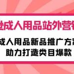 （10108期）亚马逊成人用品站外营销推广，成人用品新品推广方案，助力打造类目爆款-梦帆创业网