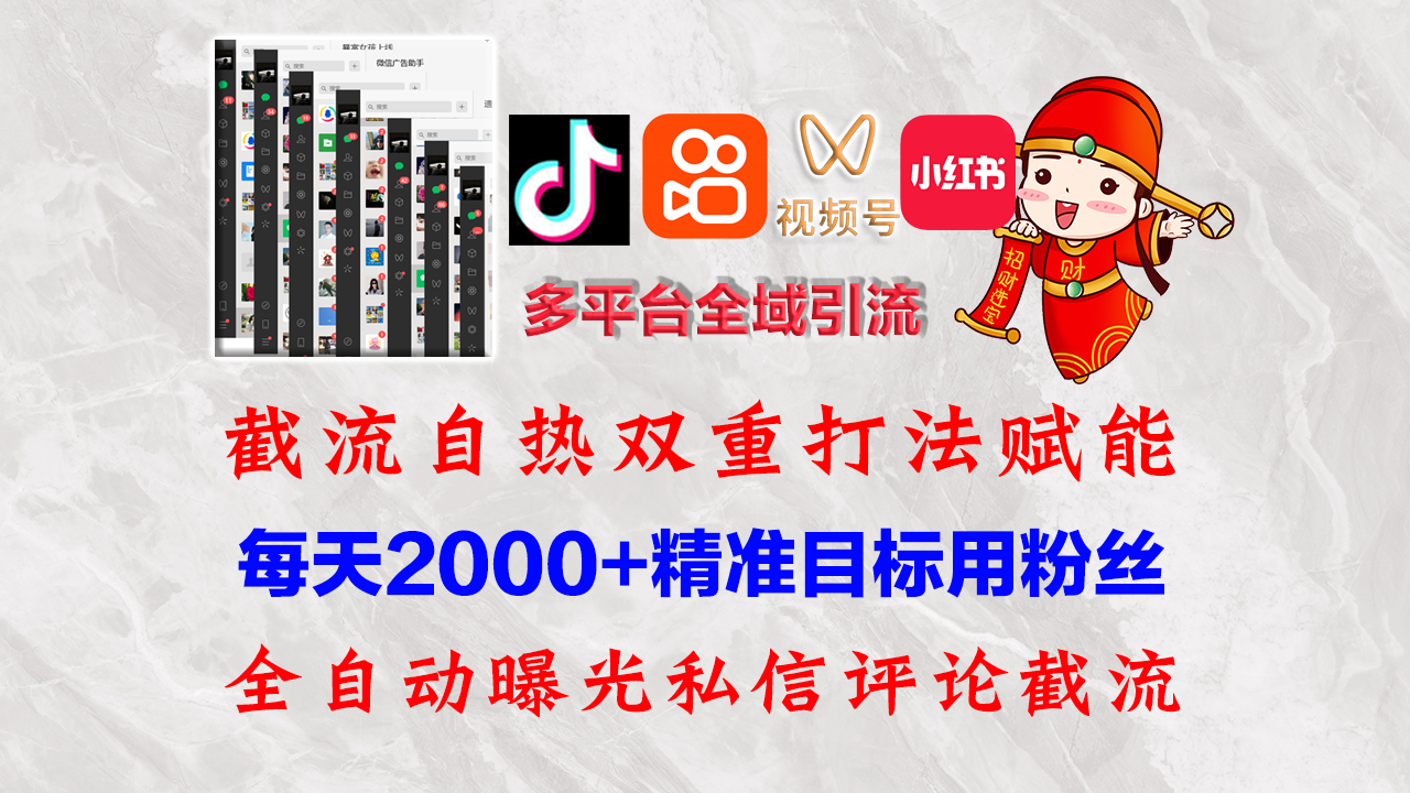 （12559期）快手，抖音，小红书，视频号多平台全自动引流获客系统 精准全域引流，…-梦帆创业网