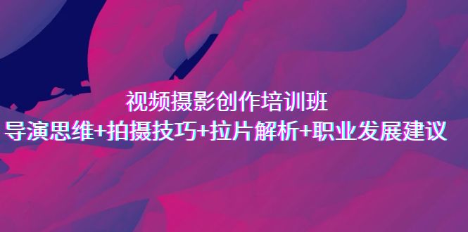 视频摄影创作培训班，导演思维+拍摄技巧+拉片解析+职业发展建议-梦帆创业网