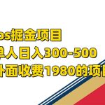 iso掘金小游戏单人 日入300-500外面收费1980的项目-梦帆创业网