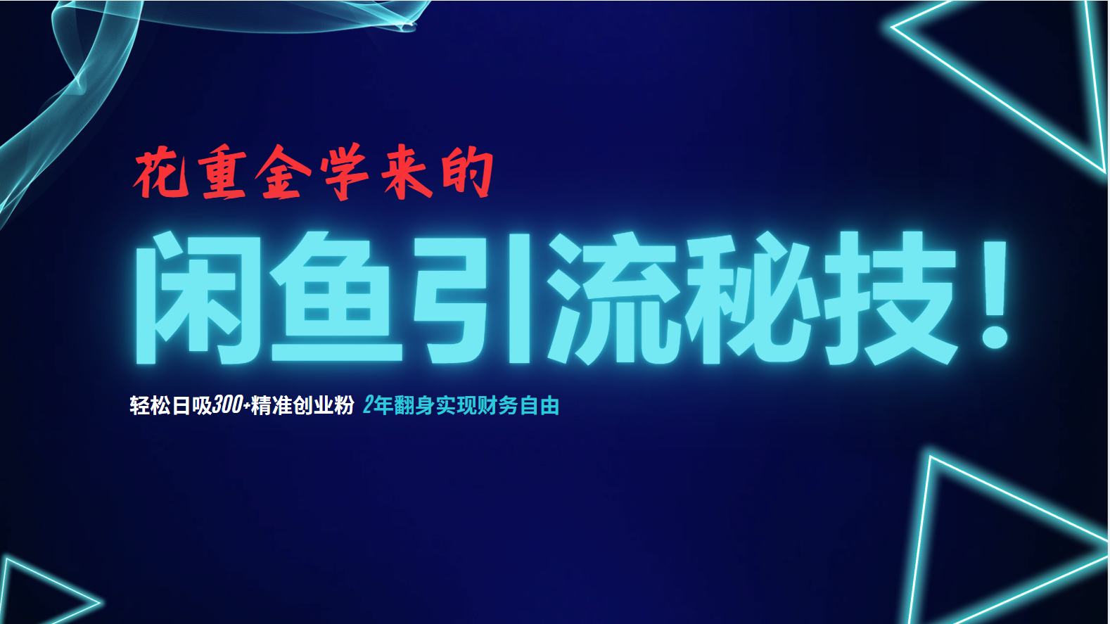 （12887期）花重金学来的闲鱼引流秘技！轻松日吸300+精准创业粉，每天躺赚5000+，2…-梦帆创业网