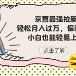 京喜最强拉新，轻松月入过万，偏门玩法，小白也能轻易上手-梦帆创业网