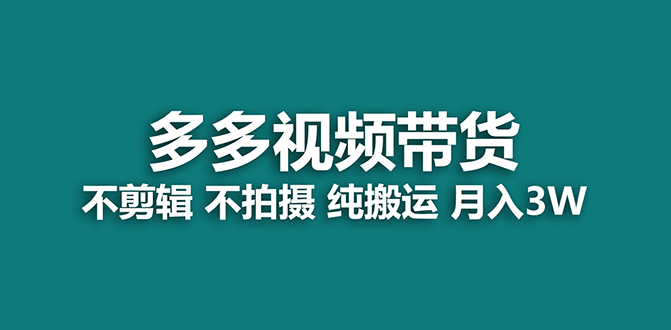 【蓝海项目】多多视频带货，纯搬运一个月搞了5w佣金，小白也能操作【揭秘】-梦帆创业网