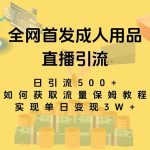 最新全网独创首发，成人用品直播引流获客暴力玩法，单日变现3w保姆级教程-梦帆创业网