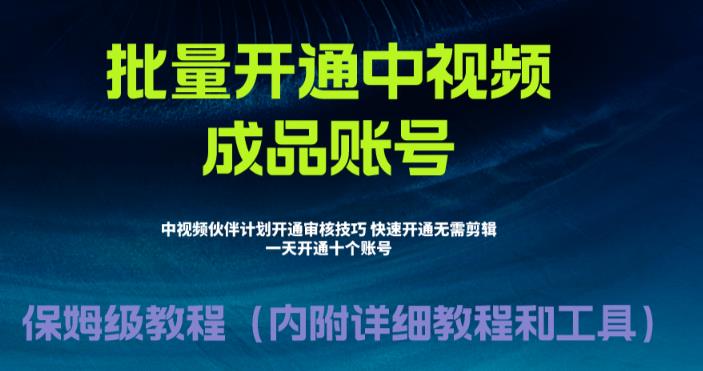 外面收费1980暴力开通中视频计划教程，附 快速通过中视频伙伴计划的办法-梦帆创业网