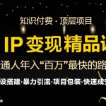（13297期）IP变现最新精品课程，知识付费全流程+最强引流术+小白避坑指南-梦帆创业网