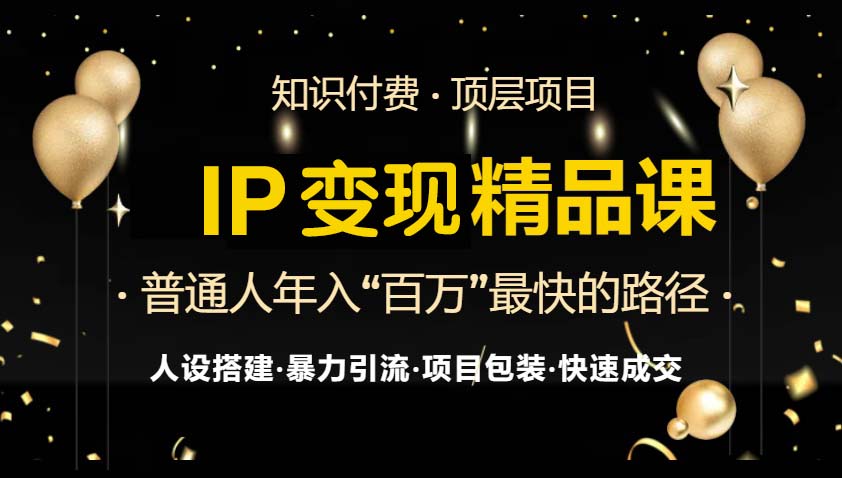 （13297期）IP变现最新精品课程，知识付费全流程+最强引流术+小白避坑指南-梦帆创业网