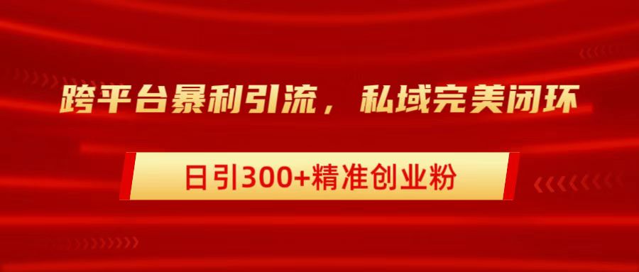 跨平台暴力引流，私域完美闭环，日引300+精准创业粉-梦帆创业网