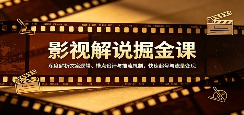 影视解说掘金课：深度解析文案逻辑、槽点设计与推流机制，快速起号与流量变现-梦帆创业网
