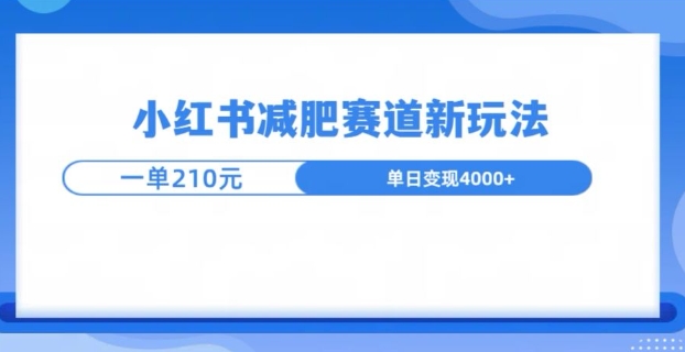小红书减肥赛道新玩法，引流私域变现嘎嘎猛-梦帆创业网