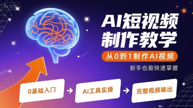 AI短视频制作教学，从0到1制作AI视频-梦帆创业网