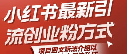 小红书最新引流创业粉方式，项目图文玩法介绍以及如何安全倒流私域-梦帆创业网