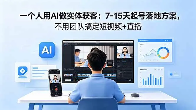 （18432期）一个人用AI做实体获客：7-15天起号落地方案，不用团队搞定短视频+直播-梦帆创业网