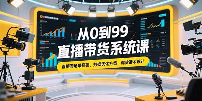 （15362期）从0到99直播带货系统课，直播间场景搭建，数据优化方案，爆款话术设计-梦帆创业网
