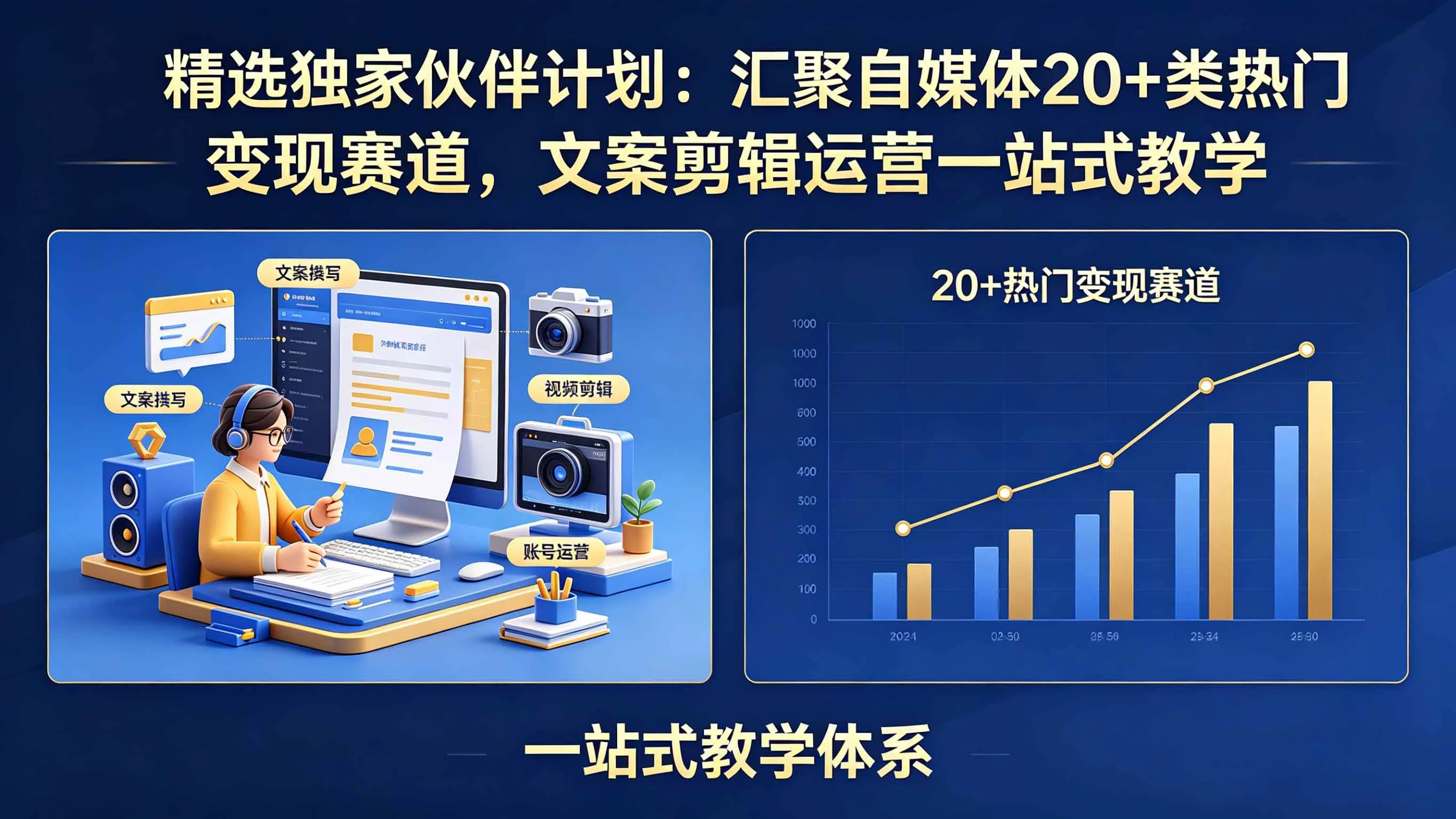 （18478期）精选独家伙伴计划：汇聚自媒体20+类热门变现赛道，文案剪辑运营一站式教学-梦帆创业网