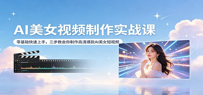 AI美女视频制作实战课:零基础快速上手,三步教会你制作高清爆款AI美女短视频 AI美女视频制作实战课:零基础快速上手,三步教会你制作高清爆款AI美女短视频