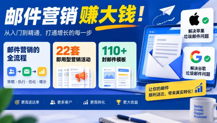 【无水印】邮件营销賺大钱！邮件营销的全流程，22套即用型营销活动与110+封邮件模板，还能解决苹果谷歌垃圾邮件问题【原创双语字幕】-梦帆创业网