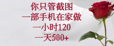 你只管截图，一部手机在家做，一小时120.一天5张【揭秘】-梦帆创业网