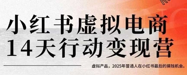 小红书虚拟电商14天变现训练营，虚拟产品，2025年普通人在小红书最后的搞钱机会-梦帆创业网