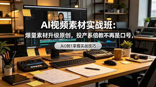 （19085期）AI视频素材实战班：爆量素材升级原创，投产翻倍不再是口号，0-1系统教学实战落地-梦帆创业网