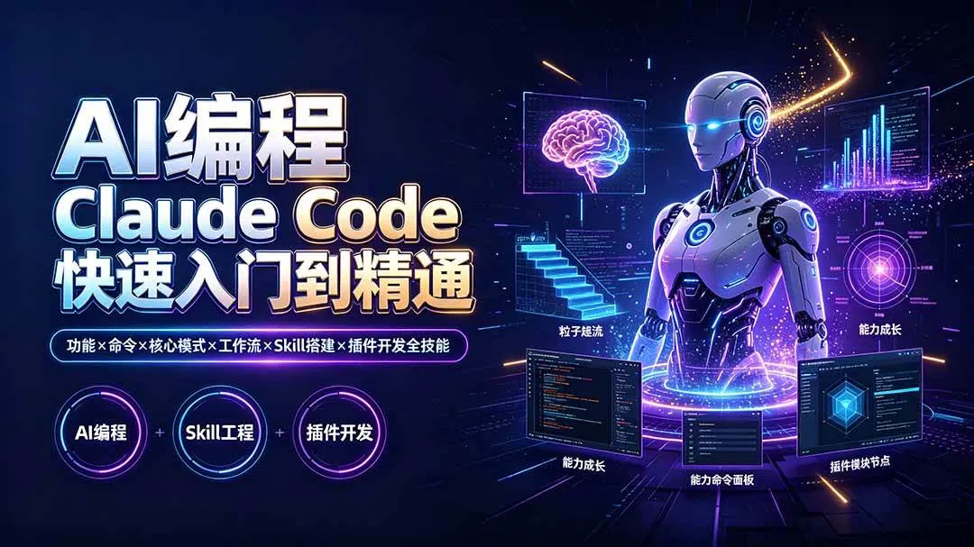 （19306期）AI编程 Claude Code快速入门到精通：功能×命令×核心模式×工作流×Skill搭建×插件开发全技能-梦帆创业网