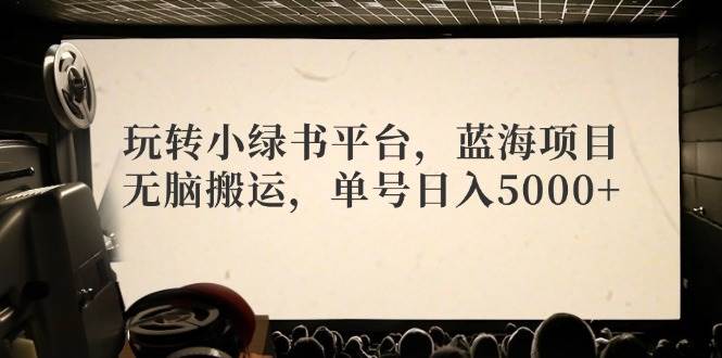 玩转小绿书平台，蓝海项目，无脑搬运，单号日入5000+-梦帆创业网