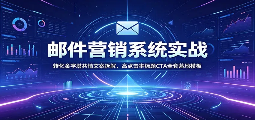 邮件营销系统实战：转化金字塔共情文案拆解，高点击率标题CTA全套落地模板-梦帆创业网