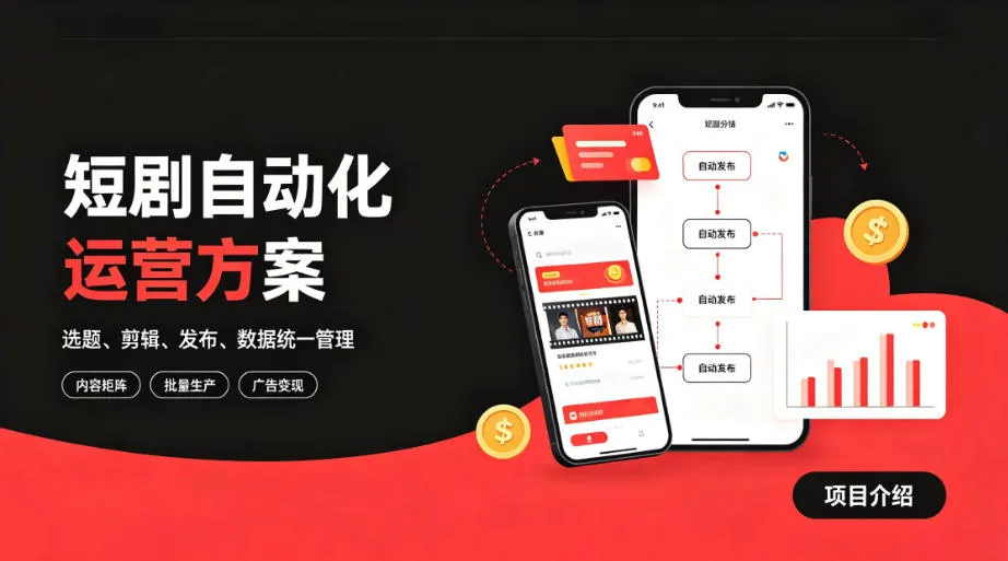 快手全自动短剧矩阵项目｜自动化分发，流量持续变现【揭秘】-梦帆创业网