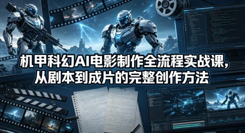 机甲科幻AI电影制作全流程实战课，从剧本到成片的完整创作方法-梦帆创业网