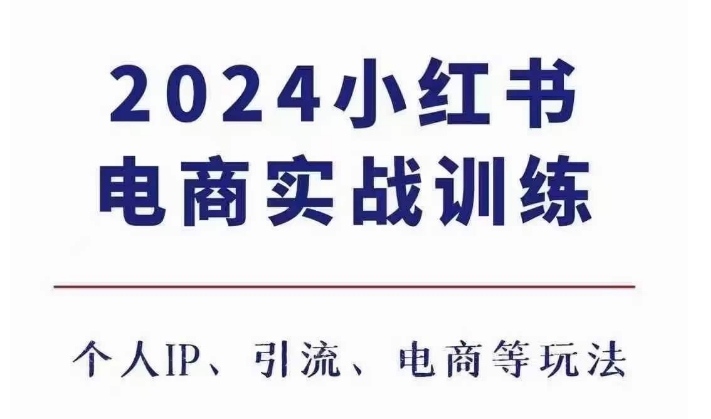 2024小红书电商3.0实战训练，包含个人IP、引流、电商等玩法-梦帆创业网