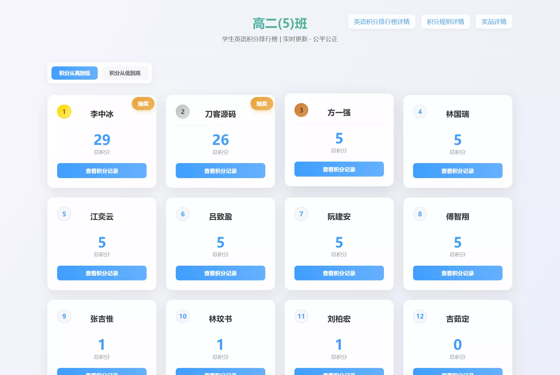 班级学生平时表现记录 积分抽奖系统源码 全开源-梦帆创业网