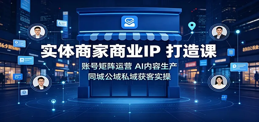 实体商家商业IP打造课:账号矩阵运营,AI内容生产,同城公域私域获客实操 实体商家商业IP打造课:账号矩阵运营,AI内容生产,同城公域私域获客实操