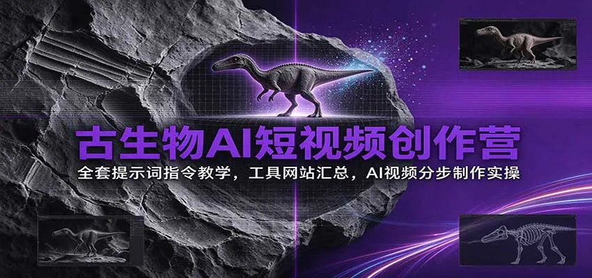 古生物AI短视频创作营:全套提示词指令教学,工具网站汇总,AI视频分步制作实操 古生物AI短视频创作营:全套提示词指令教学,工具网站汇总,AI视频分步制作实操