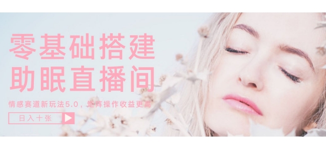 零基础手把手教你搭建助眠直播间，月入过W，可矩阵操作放大收益-梦帆创业网