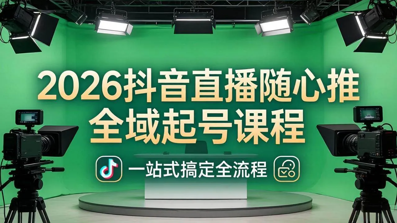 （18050期）2026抖音直播随心推全域起号课程：一站式搞定直播起号、稳号、放量全流程(更新4月)-梦帆创业网