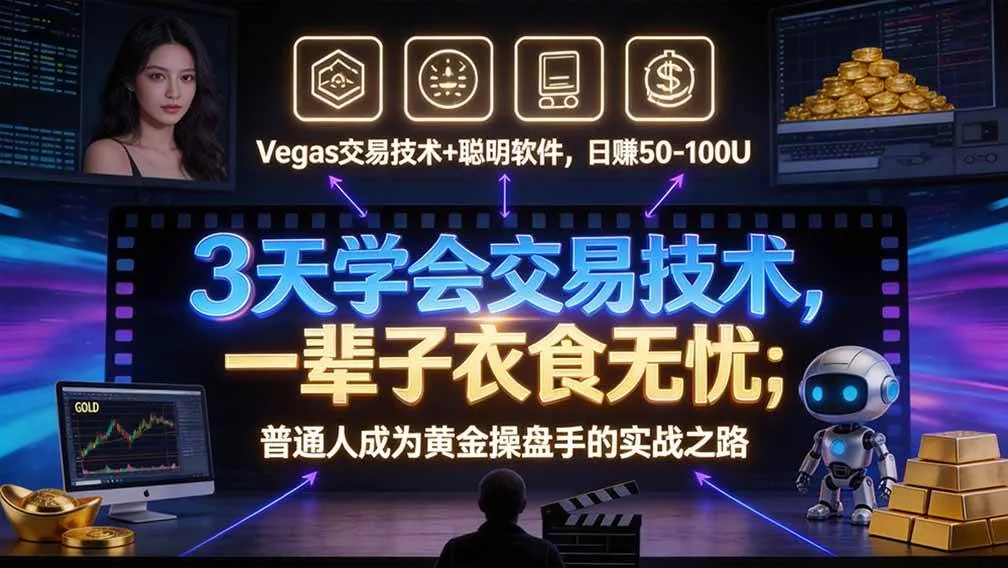 （20841期）“顺势而为交易系统”3天学会交易技术，聪明软件辅助，小白也能看懂趋势交易，日入30-100U,长期稳定-梦帆创业网