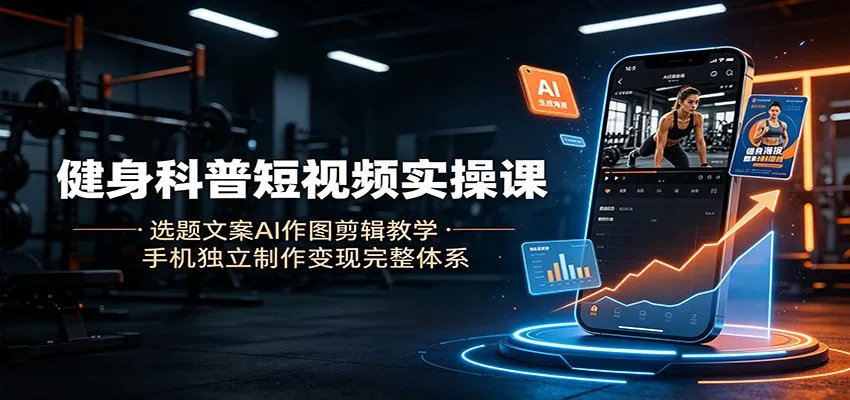 健身科普短视频实操课:选题文案AI作图剪辑教学,手机独立制作变现完整体系 健身科普短视频实操课:选题文案AI作图剪辑教学,手机独立制作变现完整体系