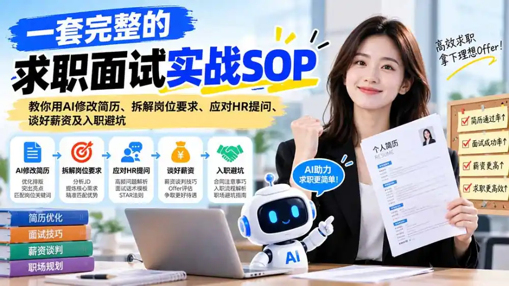 一套完整的求职面试实战SOP：教你用AI修改简历、拆解岗位要求、应对HR提问、谈好薪资及入职避坑-梦帆创业网