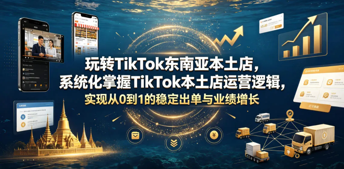 玩转TikTok东南亚本土店，系统化掌握TikTok本土店运营逻辑，实现从0到1的稳定出单与业绩增长-梦帆创业网