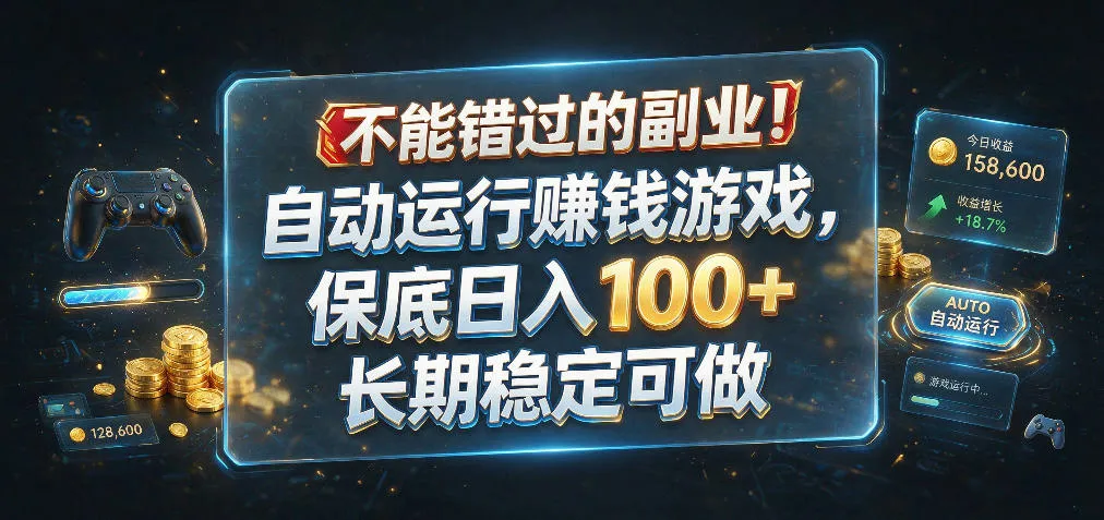 不能错过的副业！自动运行賺钱游戏，保底日入100+，长期稳定可做【揭秘】-梦帆创业网