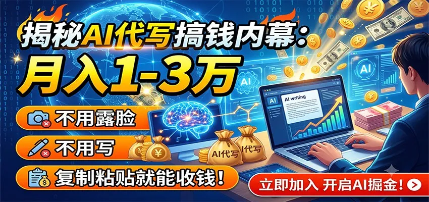 揭秘AI代写搞钱内幕：月入1-3万，不用露脸不用写，复制粘贴就能收钱！-梦帆创业网