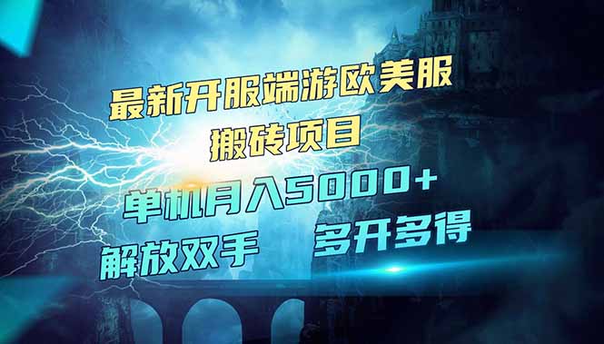（14516期）全网热门游戏欧美服端游搬砖，最新开服，项目红利期，单机月入5000+-梦帆创业网
