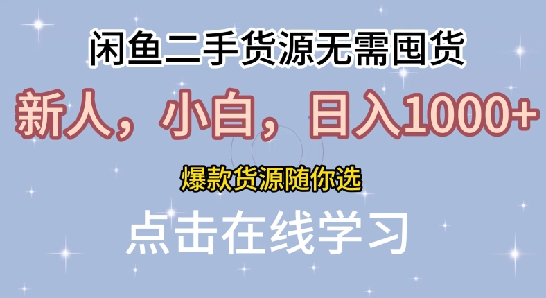 闲鱼二手货源无需国货，新人，小白，日入1k，爆款货源随你选-梦帆创业网