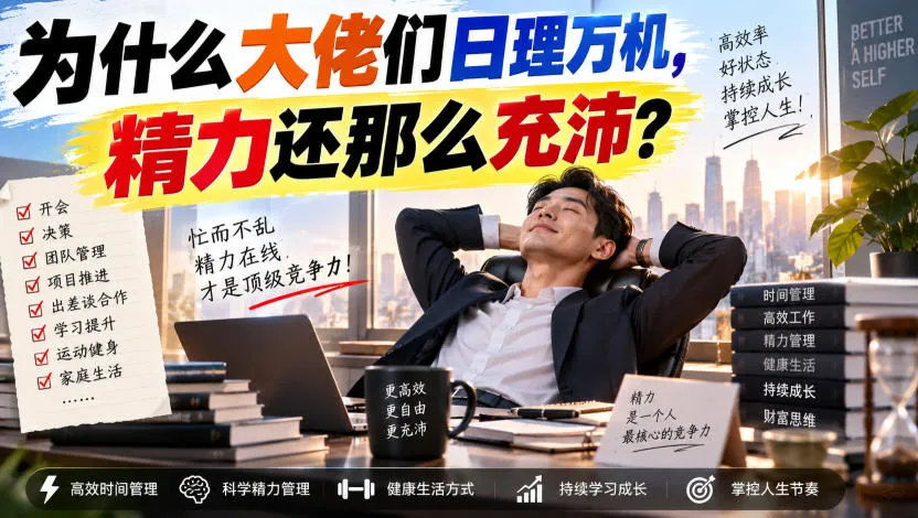付费文章：为什么大佬们日理万机，精力还那么充沛？-梦帆创业网
