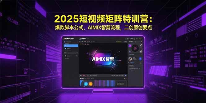 （15475期）2025短视频矩阵特训营：爆款脚本公式，AIMIX智剪流程，二创原创要点-梦帆创业网