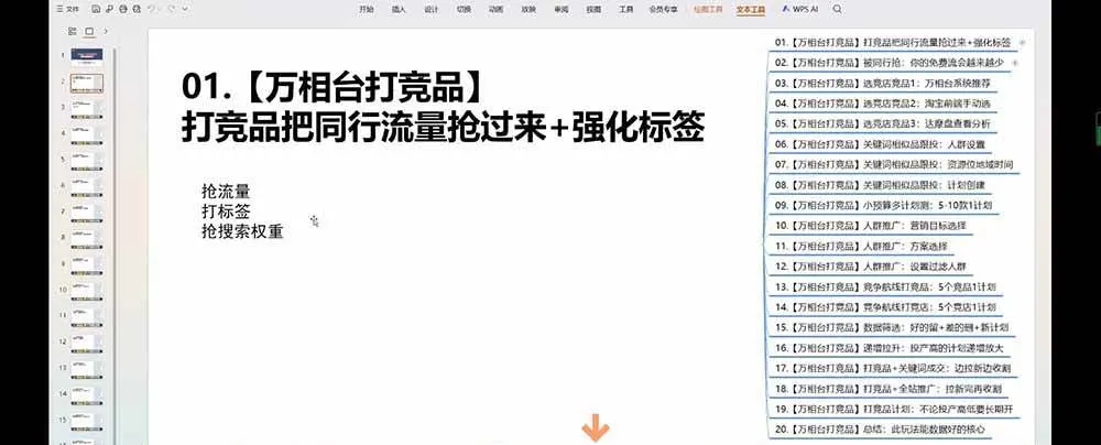 （19431期）老火电商03期万相台截流课：竞品多渠道筛选｜多计划测试递增｜全站联动拉新收割全套实操教学
